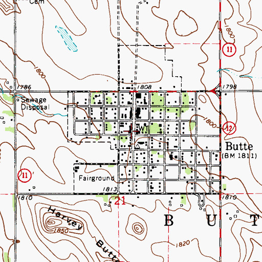 Topographic Map of Butte Medical Clinic, NE