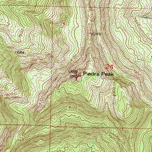 Topographic Map of Piedra Peak, CO