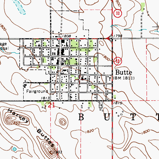 Topographic Map of Butte Public Schools, NE
