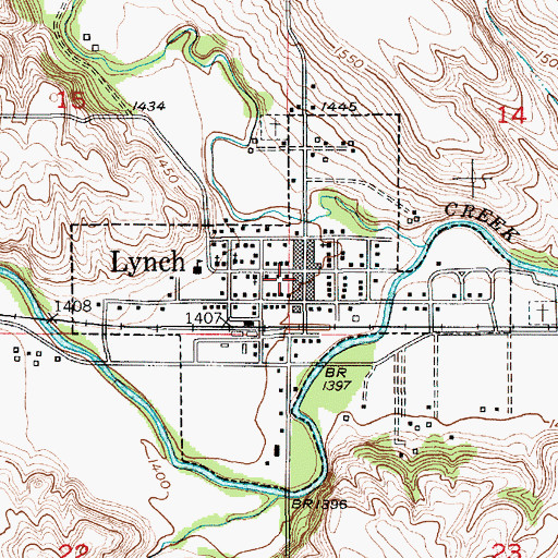 Topographic Map of Lynch Volunteer Fire Department, NE
