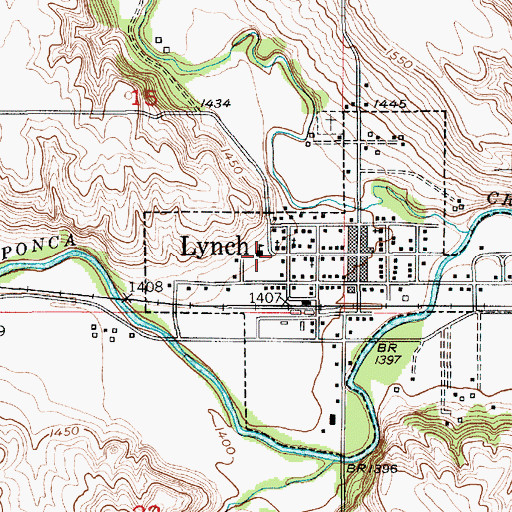 Topographic Map of Lynch Public Schools, NE
