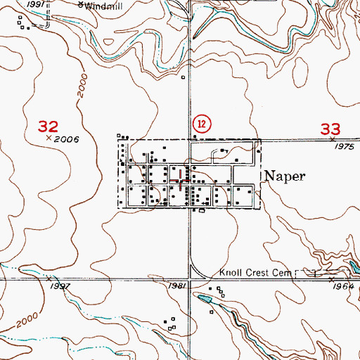 Topographic Map of Naper Post Office, NE