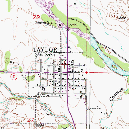 Topographic Map of Taylor Post Office, NE