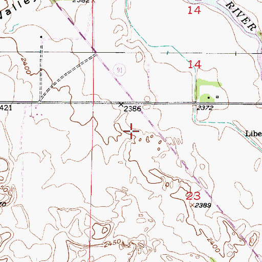 Topographic Map of Moulton Post Office (historical), NE