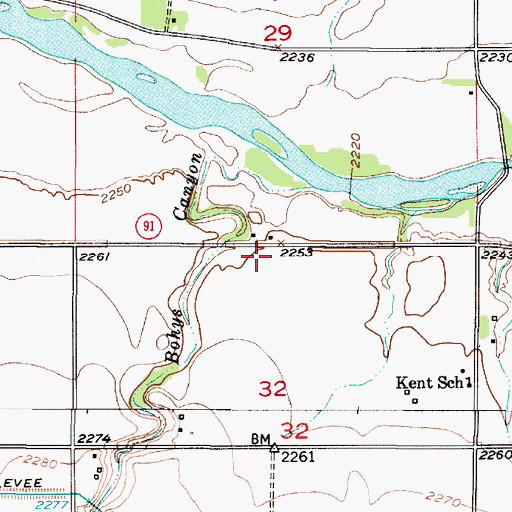 Topographic Map of Kent Post Office (historical), NE