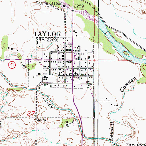 Topographic Map of Taylor Evangelical Free Church, NE
