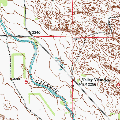 Topographic Map of Valleyview Flat Campground, NE