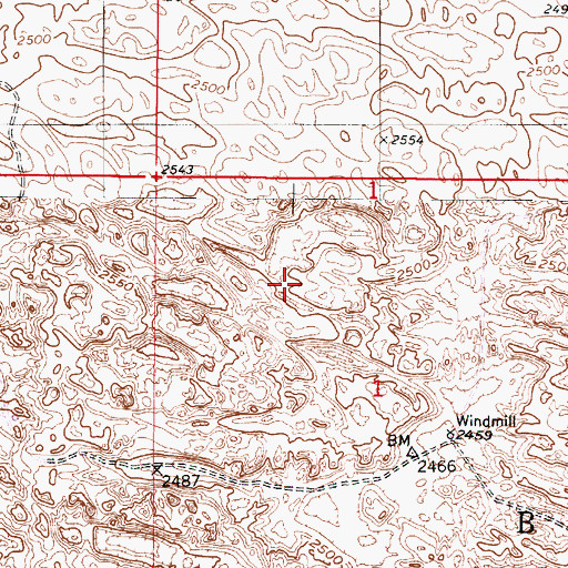 Topographic Map of Township of Bloody, NE