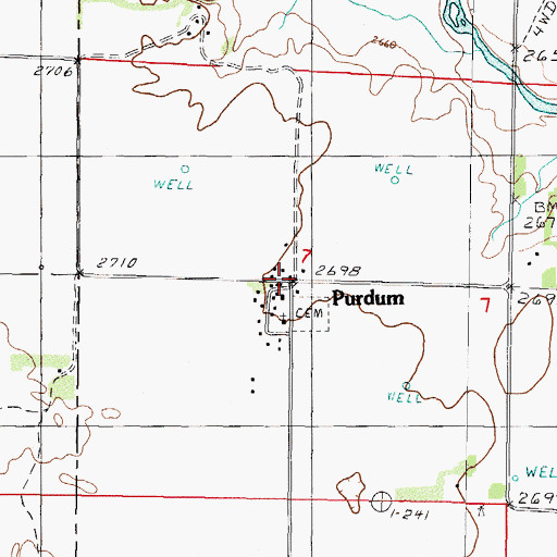 Topographic Map of Purdum United Church of Christ, NE