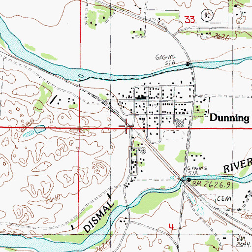 Topographic Map of Dunning, NE