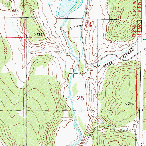 Topographic Map of Mill Creek, CO