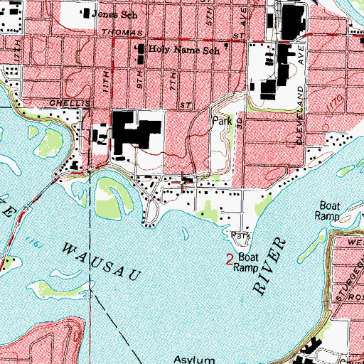 Topographic Map of Our Savior's Lutheran School, WI