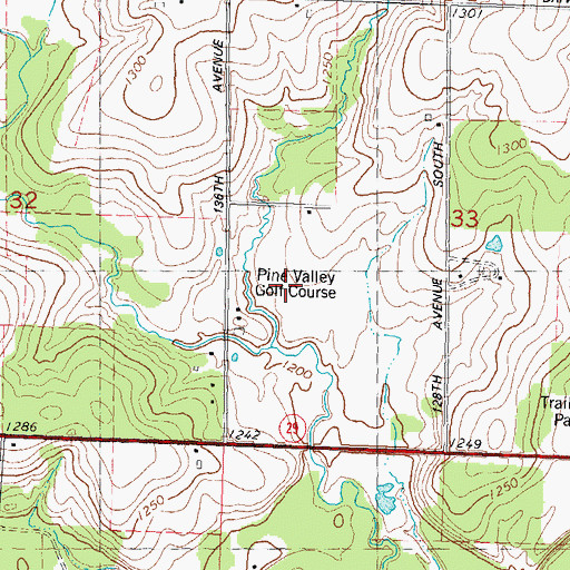 Topographic Map of Pine Valley Golf Course, WI