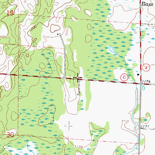 Topographic Map of Polk School (historical), WI