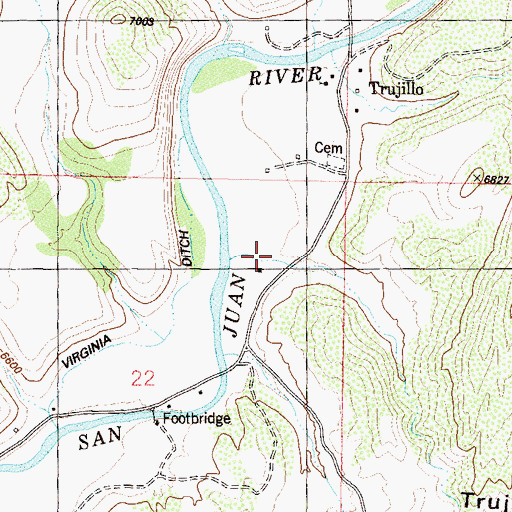 Topographic Map of Trujillo Canyon, CO