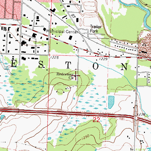 Topographic Map of Redeemer Evangelical Lutheran Church, WI