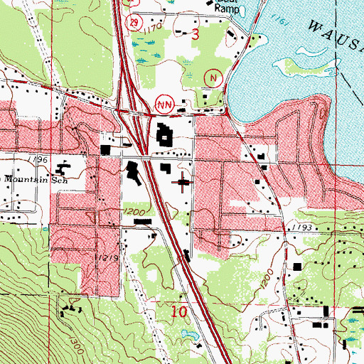 Topographic Map of Rib Mountain Lutheran Church, WI
