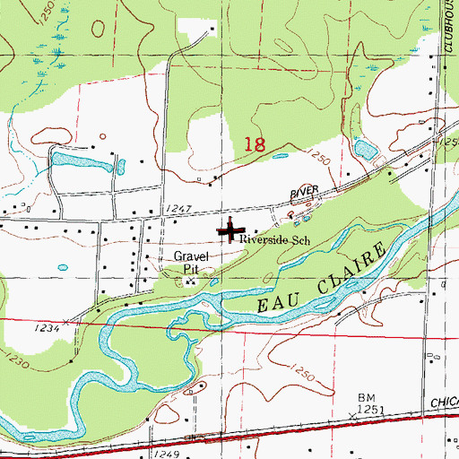 Topographic Map of Riverside Elementary School, WI