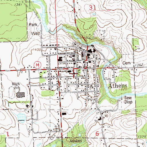 Topographic Map of Saint Anthonys Catholic Church, WI
