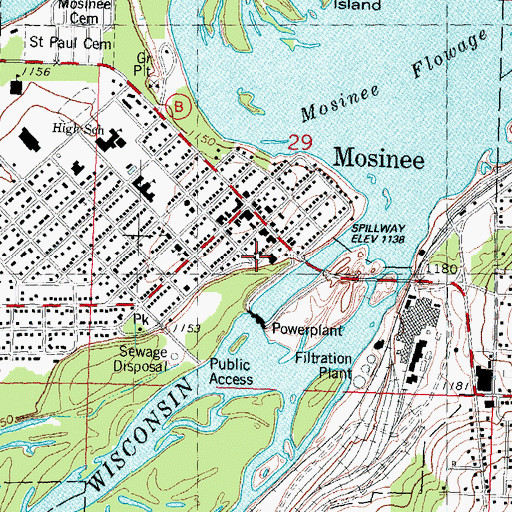 Topographic Map of Saint James Episcopal Church, WI