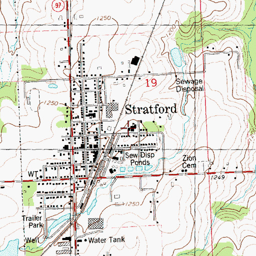 Topographic Map of Saint Josephs Catholic Church, WI