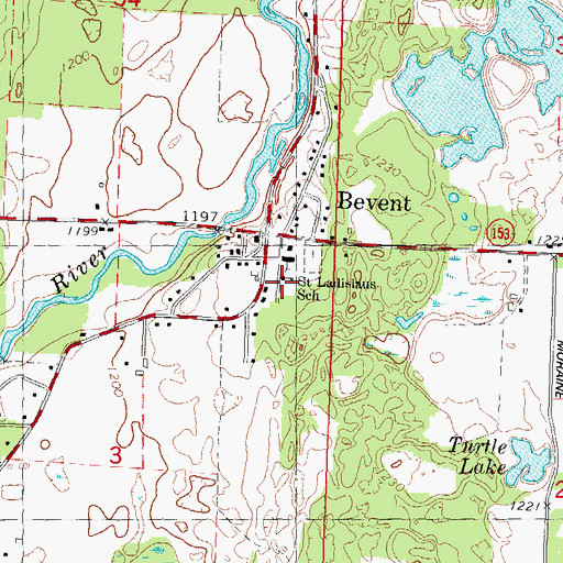 Topographic Map of Saint Ladislaus School, WI