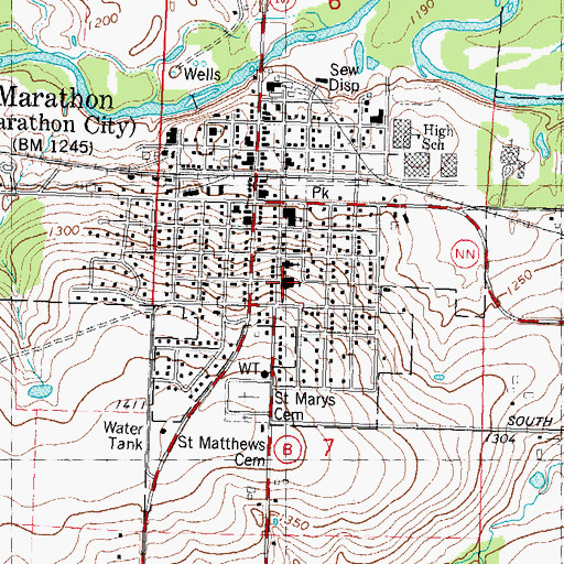 Topographic Map of Saint Mary School, WI