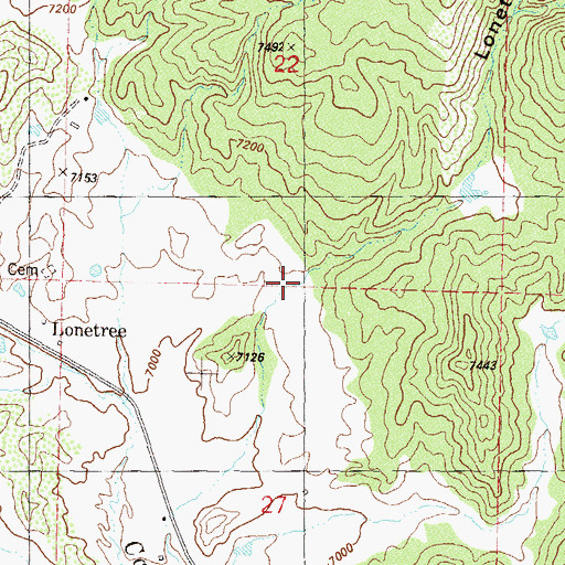 Topographic Map of Lonetree Canyon, CO
