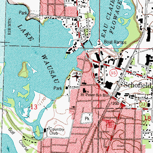 Topographic Map of Schofield Elementary School, WI