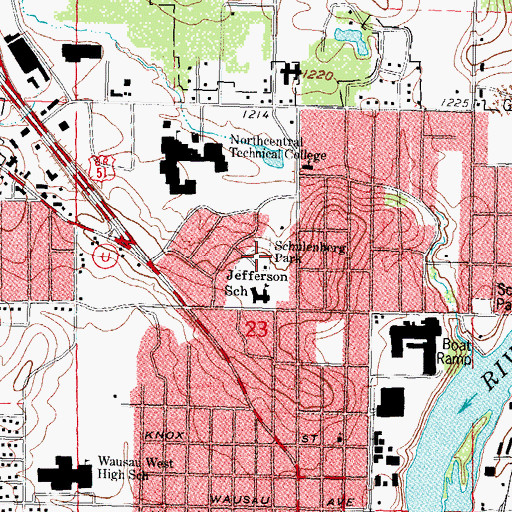 Topographic Map of Schulenberg Park, WI