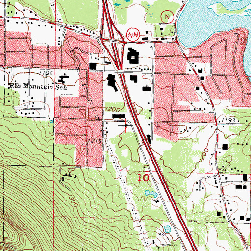 Topographic Map of Seventh Day Adventist Church, WI