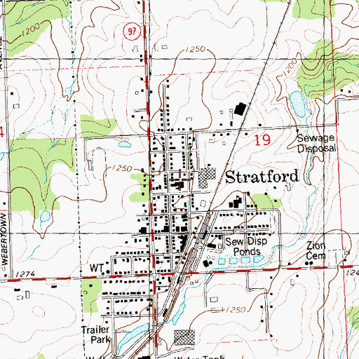 Topographic Map of Stratford Elementary School, WI