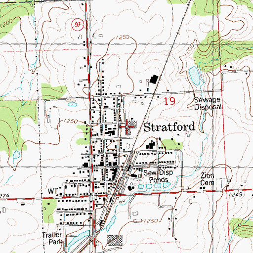 Topographic Map of Stratford Junior / Senior High School, WI