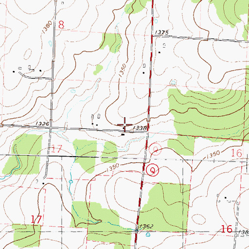 Topographic Map of Sunrise School (historical), WI