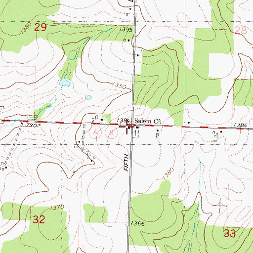 Topographic Map of Thayer School (historical), WI