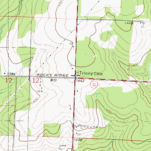 Topographic Map of Trinity Church (historical), WI