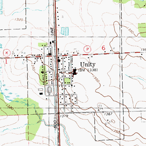Topographic Map of Unity Elementary School, WI