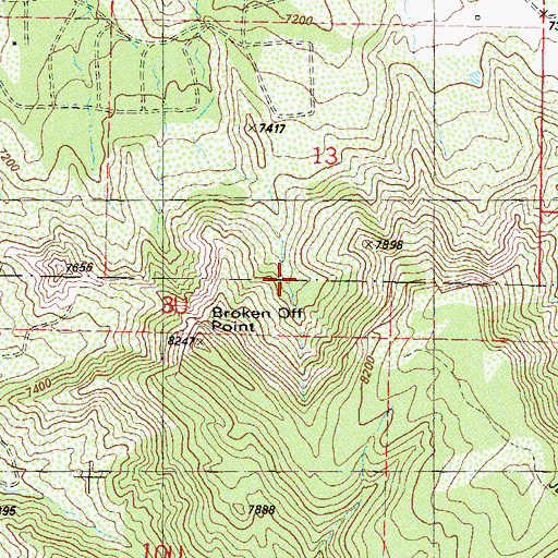 Topographic Map of Broken Off Point, CO