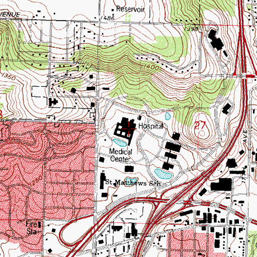 Topographic Map of Aspirus Wausau Hospital, WI