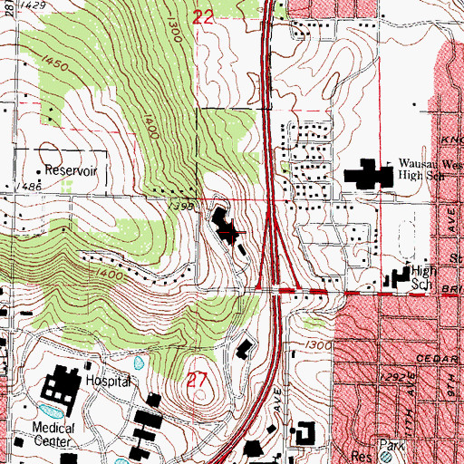 Topographic Map of Westwood Conference Center, WI