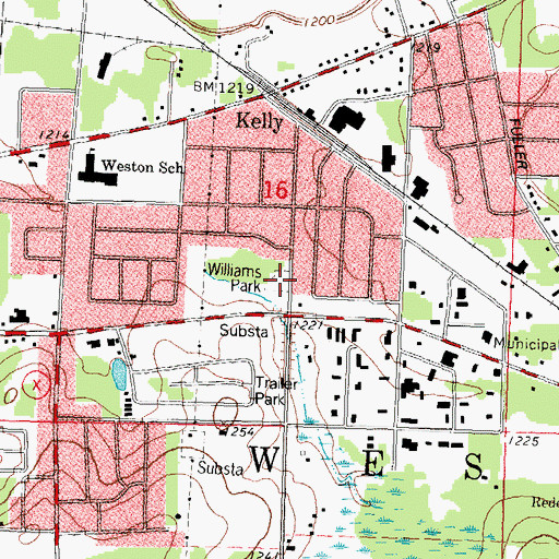 Topographic Map of Williams Park, WI