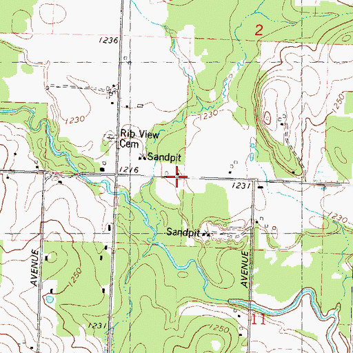 Topographic Map of Woodland Dale School (historical), WI