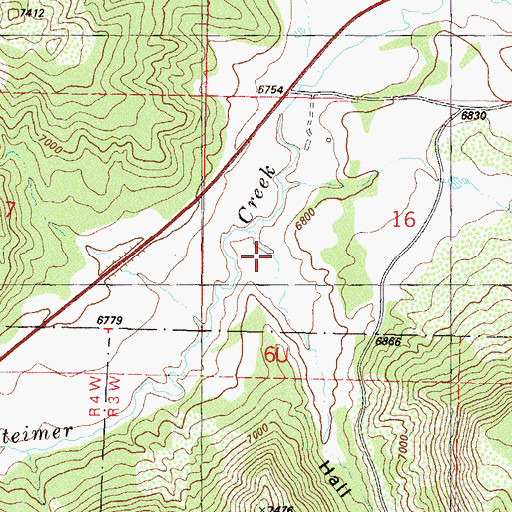 Topographic Map of Hall Canyon, CO