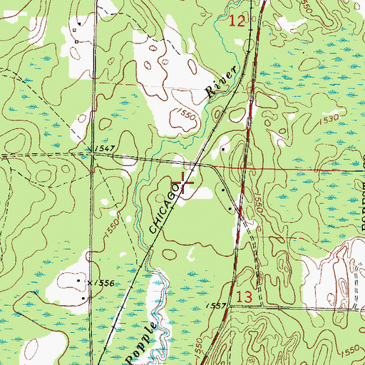 Topographic Map of Moore and Montambo Spur (historical), WI
