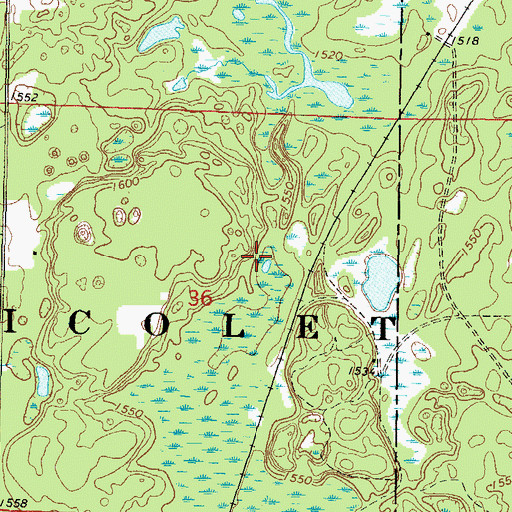 Topographic Map of Quinlan Spur (historical), WI