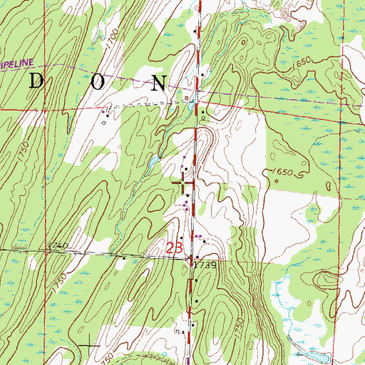 Topographic Map of Siding Number 2 School (historical), WI