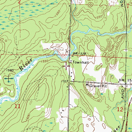 Topographic Map of South School (historical), WI