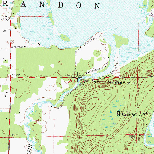 Topographic Map of Wolf River School (historical), WI