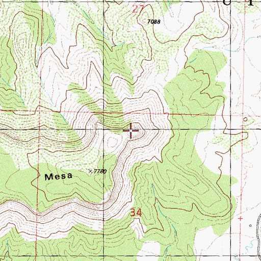 Topographic Map of Montezuma Mesa, CO
