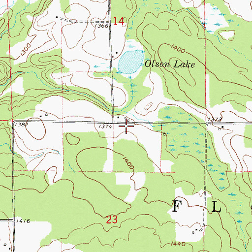 Topographic Map of Brule School (historical), WI